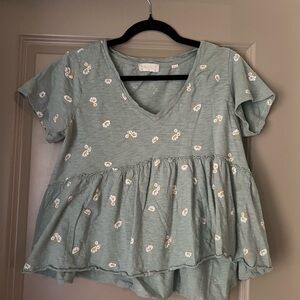 Floral Print V-Neck Women Top